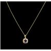 Image 2 : 2.27ct Tanzanite and Diamond Pendant With Chain - 14KT Yellow Gold