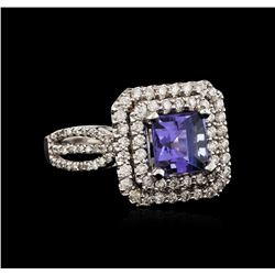 14KT White Gold 2.16ct Tanzanite and Diamond Ring