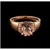 Image 2 : 2.25ct Morganite and Diamond Ring - 10KT Rose Gold