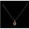 Image 2 : 4.08ct Citrine and Diamond Pendant With Chain - 14KT Yellow Gold