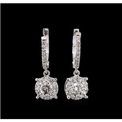 14KT White Gold 1.03ctw Diamond Earrings