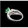 Image 3 : 1.32ct Emerald and Diamond Ring - 18KT Two-Tone Gold