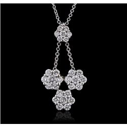 14KT White Gold 0.69ctw Diamond Pendant With Chain