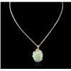 Image 2 : 14KT Yellow Gold 8.71ct Opal and Diamond Pendant With Chain