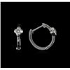 Image 2 : 0.03ctw Diamond Hoop Earrings - 14KT White Gold