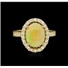 Image 2 : 2.10ct Opal and Diamond Ring - 14KT Yellow Gold