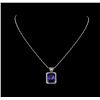 Image 2 : 18KT White Gold GIA Certified 16.95ct Tanzanite and Diamond Pendant With Chain