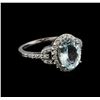 Image 1 : 2.00ct Aquamarine and Diamond Ring - 14KT White Gold