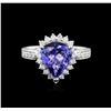 Image 2 : 14KT White Gold 2.43ct Tanzanite and Diamond Ring