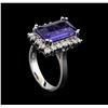 Image 4 : 5.16ct Tanzanite and Diamond Ring - 14KT White Gold