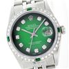 Image 1 : Rolex Stainless Steel Diamond and Emerald DateJust Men's Watch