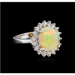 2.35ct Opal and Diamond Ring - 14KT White Gold