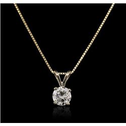 14KT Yellow Gold 0.33 ctw Diamond Pendant With Chain