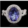 Image 2 : 18KT White Gold 2.79 ctw Tanzanite and Diamond Ring