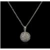 Image 1 : 1.40 ctw Diamond Pendant With Chain - 14KT White Gold