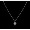 Image 2 : 1.40 ctw Diamond Pendant With Chain - 14KT White Gold