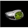 Image 1 : Crayola 3.95 ctw Peridot and White Sapphire Ring - .925 Silver