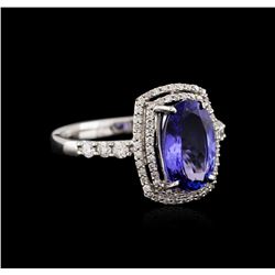 14KT White Gold 2.71 ctw Tanzanite and Diamond Ring