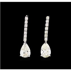 3.43 ctw Diamond Earrings - 14KT White Gold