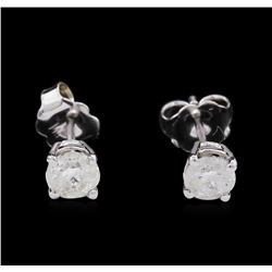 0.70 ctw Diamond Stud Earrings - 14KT White Gold