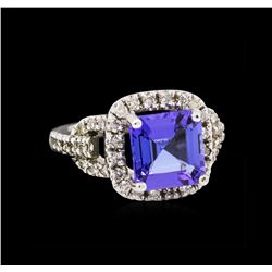 14KT White Gold 3.91 ctw Tanzanite and Diamond Ring