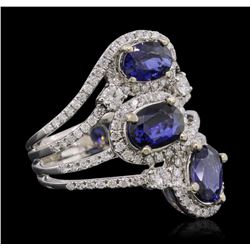 14KT White Gold 2.64 ctw Sapphire and Diamond Ring