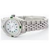 Image 3 : Rolex Stainless Steel Diamond and Emerald DateJust Ladies Watch