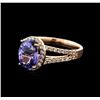 Image 1 : 14KT Rose Gold 2.33 ctw Tanzanite and Diamond Ring