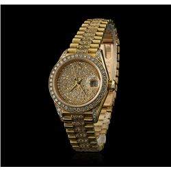 Rolex President 18KT Gold 2.50 ctw Diamond DateJust Ladies Watch