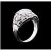 Image 4 : 1.02 ctw Opal and Diamond Ring - 18KT White Gold