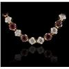 Image 3 : 14KT Yellow Gold 10.56 ctw Ruby and Diamond Necklace