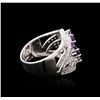Image 3 : 14KT White Gold 1.25 ctw Amethyst and Diamond Ring