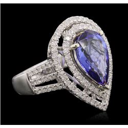 14KT Two-Tone 5.39 ctw Tanzanite and Diamond Ring