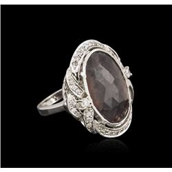 14KT White Gold 16.31 ctw Ruby and Diamond Ring