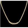 Image 1 : 4.20 ctw Diamond Necklace - 18KT Two-Tone Gold