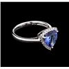 Image 1 : 2.02 ctw Tanzanite and Diamond Ring - 14KT White Gold