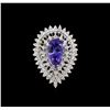 Image 2 : 14KT White Gold 4.96 ctw Tanzanite and Diamond Ring