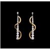 Image 1 : 2.50 ctw Diamond Dangle Earrings - 14KT Two-Tone Gold