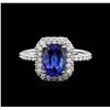 Image 2 : 14KT White Gold 1.97 ctw Tanzanite and Diamond Ring