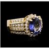 Image 1 : 14KT Yellow Gold 3.29 ctw Tanzanite and Diamond Ring