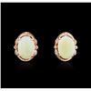 Image 1 : 14KT Rose Gold 7.00 ctw Opal and Diamond Earrings