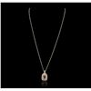 Image 2 : 14KT Two-Tone Gold 2.02 ctw Morganite and Diamond Pendant With Chain