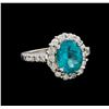 Image 1 : 2.98 ctw Apatite and Diamond Ring - 14KT White Gold