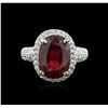 Image 2 : 14KT White Gold 7.90 ctw Ruby and Diamond Ring