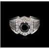 Image 2 : 2.55 ctw Black Diamond Ring - 14KT White Gold