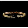 Image 3 : 14KT Yellow Gold 10.83 ctw Sapphire and Diamond Bracelet