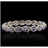 Image 2 : 14KT Two-Tone Gold 9.00 ctw Tanzanite and Diamond Bracelet