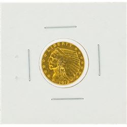 1912 $2.50 Indian Head Quarter Eagle Gold Coin