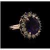 Image 1 : 14KT Rose Gold 3.68 ctw Amethyst & Diamond Ring