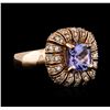 Image 1 : 14KT Rose Gold 1.68 ctw Tanzanite and Diamond Ring